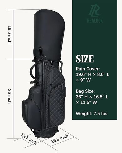 PU Leather Golf Bag for Men, Golf Stand Bags with 14 Way Full-Length Dividers, 2026 Luxury Plush Top Multiple Pockets Adjustable Dual Straps Golf Bags with Rain Cover in Saudi Arabia