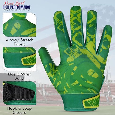 GripMax Youth Football Gloves | Football Gloves Youth & Mens Football Gloves | Sticky Football Gloves for Wide Receiver | Breathable Football Receiver Gloves All Weather in Saudi Arabia