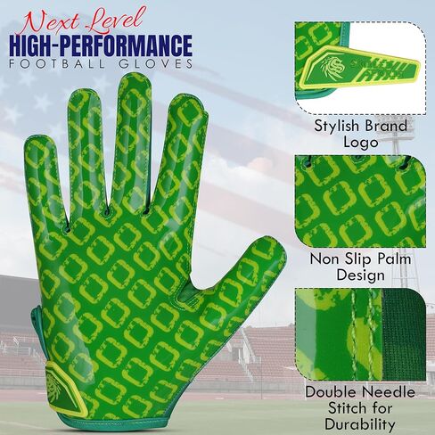 GripMax Youth Football Gloves | Football Gloves Youth & Mens Football Gloves | Sticky Football Gloves for Wide Receiver | Breathable Football Receiver Gloves All Weather in Saudi Arabia