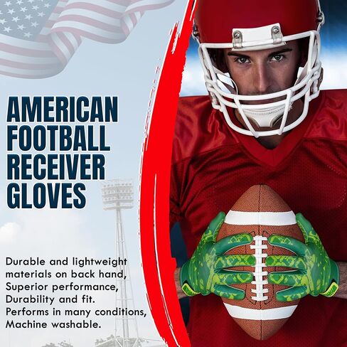 GripMax Youth Football Gloves | Football Gloves Youth & Mens Football Gloves | Sticky Football Gloves for Wide Receiver | Breathable Football Receiver Gloves All Weather in Saudi Arabia