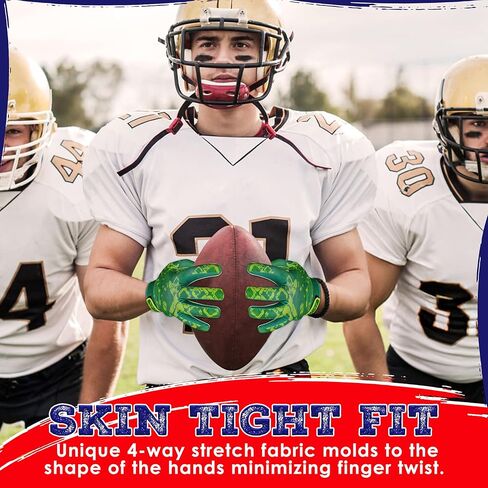 GripMax Youth Football Gloves | Football Gloves Youth & Mens Football Gloves | Sticky Football Gloves for Wide Receiver | Breathable Football Receiver Gloves All Weather in Saudi Arabia