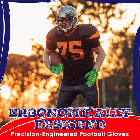 GripMax Youth Football Gloves | Football Gloves Youth & Mens Football Gloves | Sticky Football Gloves for Wide Receiver | Breathable Football Receiver Gloves All Weather in Saudi Arabia
