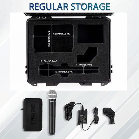 Wireless microphone case - Hard Case Compatible with Shure BLX24/SM58/PG58/BETA58A, for Mics, Receivers and More in Kuwait