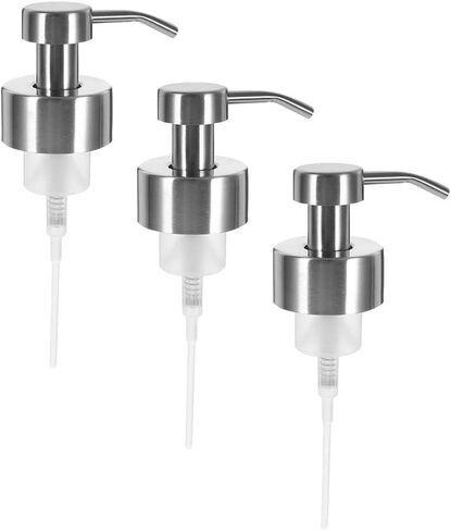 DOITOOL 3PCS Stainless Steel Soap Pump Replacement, Foaming Hand Soap Dispenser for Bathroom Sink, Silver Durable Dispenser Pump Heads Replacement in Saudi Arabia