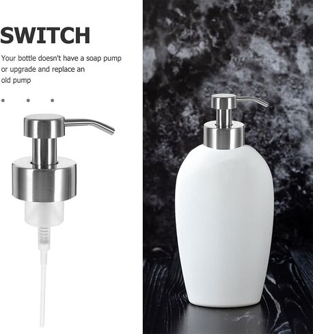 DOITOOL 3PCS Stainless Steel Soap Pump Replacement, Foaming Hand Soap Dispenser for Bathroom Sink, Silver Durable Dispenser Pump Heads Replacement in Saudi Arabia