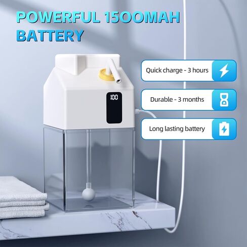 موزع صابون رغوي تلقائي بدون لمس، موزع صابون يدوي ذكي قابل لإعادة الشحن عبر USB لحوض مطبخ الحمام، بدون استخدام اليدين، 3 مستويات قابلة للتعديل، 13.5 أونصة/400 مل in Kuwait