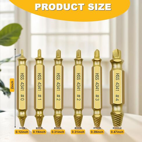 6pcs Screw Extractor Set with HSS 4341 Bits for Damaged and Broken Screws with Tool Box in Saudi Arabia
