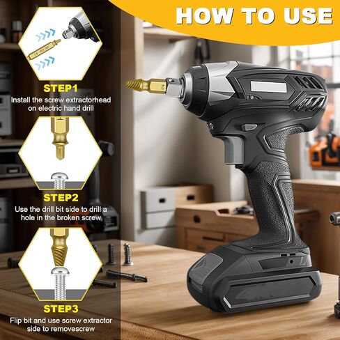 6pcs Screw Extractor Set with HSS 4341 Bits for Damaged and Broken Screws with Tool Box in Saudi Arabia
