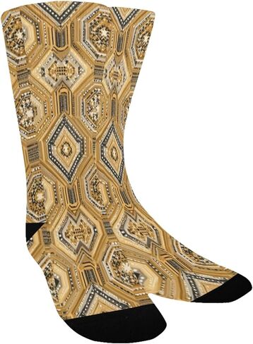 جوارب المشي لمسافات طويلة باللون البني بتصميم سداسي الشكل - جوارب شتوية حرارية سميكة دافئة للأولاد والبنات الصغار للمدرسة، والارتداء اليومي والأنشطة الخارجية in Kuwait