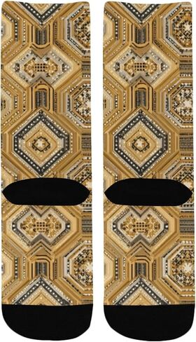 جوارب المشي لمسافات طويلة باللون البني بتصميم سداسي الشكل - جوارب شتوية حرارية سميكة دافئة للأولاد والبنات الصغار للمدرسة، والارتداء اليومي والأنشطة الخارجية in Kuwait