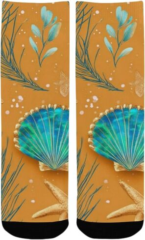 جوارب المشي لمسافات طويلة بنمط صدف ذهبي - جوارب شتوية حرارية سميكة دافئة للأولاد والبنات الصغار للمدرسة، والارتداء اليومي والأنشطة الخارجية in Kuwait