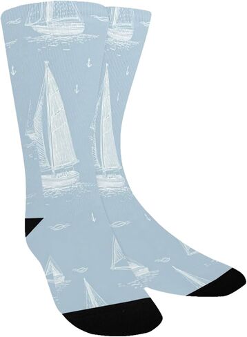 جوارب المشي لمسافات طويلة على شكل قارب شراعي بحري - جوارب شتوية حرارية سميكة دافئة للأولاد والبنات الصغار للمدرسة، والارتداء اليومي والأنشطة الخارجية in Kuwait