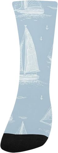 جوارب المشي لمسافات طويلة على شكل قارب شراعي بحري - جوارب شتوية حرارية سميكة دافئة للأولاد والبنات الصغار للمدرسة، والارتداء اليومي والأنشطة الخارجية in Kuwait