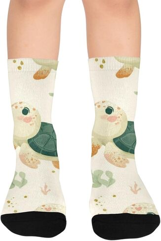 جوارب لطيفة للمشي على شكل السلاحف البحرية - جوارب شتوية حرارية سميكة دافئة للأطفال الصغار للأولاد والبنات للمدرسة، والارتداء اليومي والأنشطة الخارجية in Kuwait