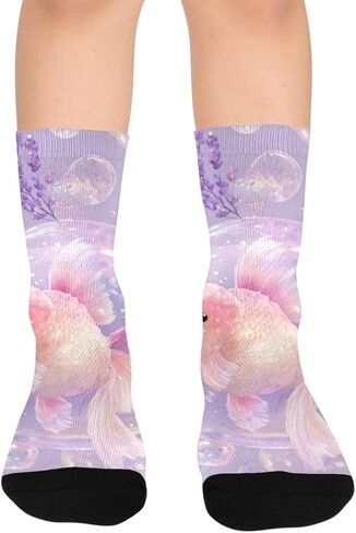 جوارب Bubble Goldfish Art للتنزه سيرًا على الأقدام - جوارب شتوية حرارية سميكة دافئة للأطفال الصغار للأولاد والبنات للمدرسة، والارتداء اليومي والأنشطة الخارجية in Kuwait