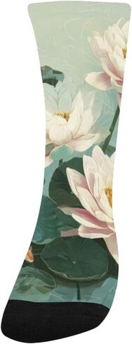 جوارب Green Lotus Pond Art للمشي لمسافات طويلة - جوارب شتوية حرارية سميكة دافئة للأولاد والبنات للمدرسة، والارتداء اليومي والأنشطة الخارجية in Kuwait