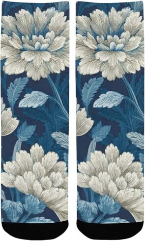 جوارب مصممة خصيصًا للمشي لمسافات طويلة على شكل زهرة زرقاء - جوارب شتوية حرارية سميكة دافئة للأطفال الصغار للأولاد والبنات للمدرسة، والارتداء اليومي والأنشطة الخارجية in Kuwait