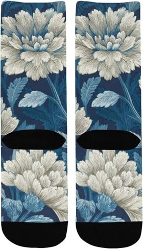 جوارب مصممة خصيصًا للمشي لمسافات طويلة على شكل زهرة زرقاء - جوارب شتوية حرارية سميكة دافئة للأطفال الصغار للأولاد والبنات للمدرسة، والارتداء اليومي والأنشطة الخارجية in Kuwait