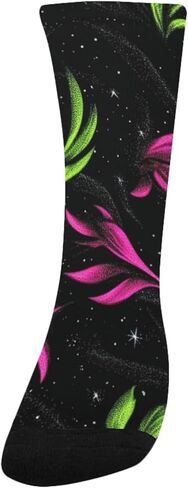 جوارب للمشي لمسافات طويلة بنمط أوراق النيون الداكنة - جوارب شتوية حرارية سميكة دافئة للأولاد والبنات الصغار للمدرسة، والارتداء اليومي والأنشطة الخارجية in Kuwait