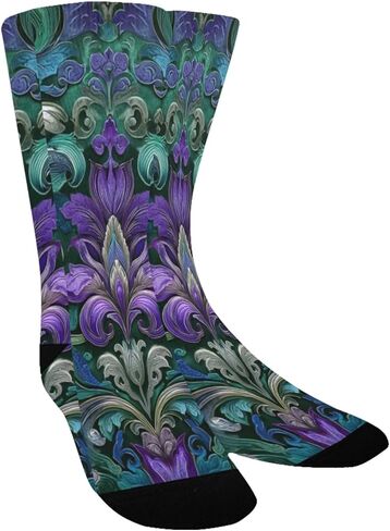 جوارب Luxe Damask Pattern للمشي لمسافات طويلة - جوارب شتوية حرارية سميكة دافئة للأولاد والبنات للمدرسة، والارتداء اليومي والأنشطة الخارجية in Kuwait