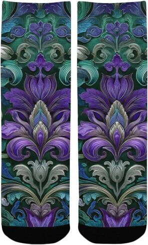 جوارب Luxe Damask Pattern للمشي لمسافات طويلة - جوارب شتوية حرارية سميكة دافئة للأولاد والبنات للمدرسة، والارتداء اليومي والأنشطة الخارجية in Kuwait