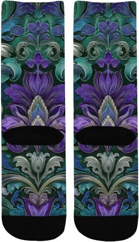 جوارب Luxe Damask Pattern للمشي لمسافات طويلة - جوارب شتوية حرارية سميكة دافئة للأولاد والبنات للمدرسة، والارتداء اليومي والأنشطة الخارجية in Kuwait