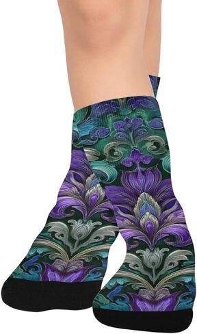 جوارب Luxe Damask Pattern للمشي لمسافات طويلة - جوارب شتوية حرارية سميكة دافئة للأولاد والبنات للمدرسة، والارتداء اليومي والأنشطة الخارجية in Kuwait