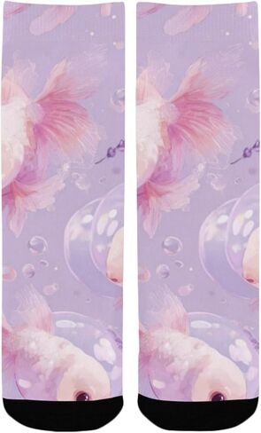 جوارب Art Goldfishs الناعمة باللون الأرجواني للمشي لمسافات طويلة - جوارب شتوية حرارية سميكة دافئة للأولاد والبنات للمدرسة، والارتداء اليومي والأنشطة الخارجية in Kuwait