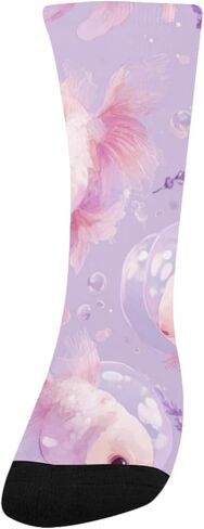 جوارب Art Goldfishs الناعمة باللون الأرجواني للمشي لمسافات طويلة - جوارب شتوية حرارية سميكة دافئة للأولاد والبنات للمدرسة، والارتداء اليومي والأنشطة الخارجية in Kuwait