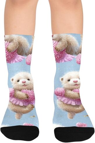 جوارب المشي لمسافات طويلة مرحة من Brown Otters - جوارب شتوية حرارية سميكة دافئة للأولاد والبنات للمدرسة، والارتداء اليومي والأنشطة الخارجية in Kuwait