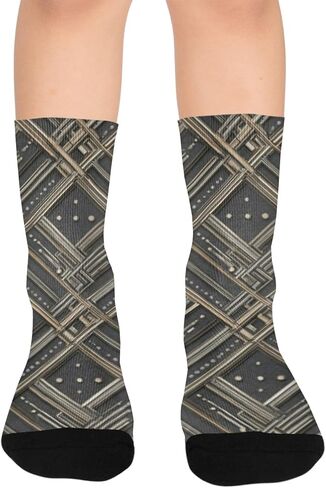 جوارب دائرية داكنة للمشي لمسافات طويلة - جوارب شتوية حرارية سميكة دافئة للأولاد والبنات الصغار للمدرسة، والارتداء اليومي والأنشطة الخارجية in Kuwait