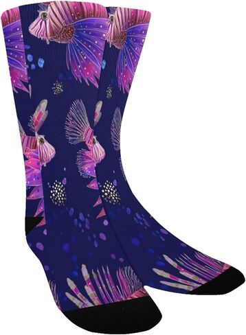 جوارب Lionfish باللون الأحمر الأرجواني للمشي لمسافات طويلة - جوارب شتوية حرارية سميكة دافئة للأطفال الصغار للأولاد والبنات للمدرسة، والارتداء اليومي والأنشطة الخارجية in Kuwait