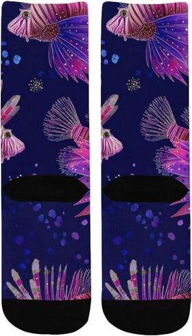 جوارب Lionfish باللون الأحمر الأرجواني للمشي لمسافات طويلة - جوارب شتوية حرارية سميكة دافئة للأطفال الصغار للأولاد والبنات للمدرسة، والارتداء اليومي والأنشطة الخارجية in Kuwait