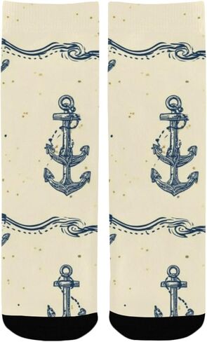 جوارب المشي لمسافات طويلة باللون الأصفر بتصميم يخت ساحلي - جوارب شتوية حرارية سميكة دافئة للأولاد والبنات للمدرسة، والارتداء اليومي والأنشطة الخارجية in Kuwait