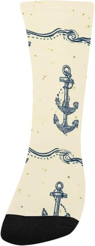 جوارب المشي لمسافات طويلة باللون الأصفر بتصميم يخت ساحلي - جوارب شتوية حرارية سميكة دافئة للأولاد والبنات للمدرسة، والارتداء اليومي والأنشطة الخارجية in Kuwait