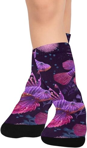 جوارب التنزه سيرًا على الأقدام بطبعة سمكة الأسد النابضة بالحياة - جوارب شتوية حرارية سميكة دافئة للأولاد والبنات الصغار للمدرسة، والارتداء اليومي والأنشطة الخارجية in Kuwait