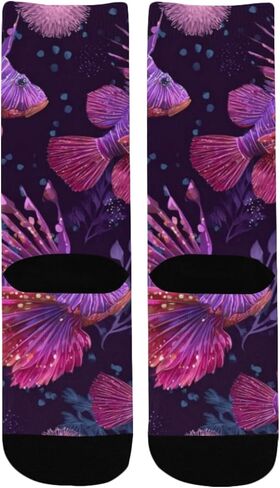 جوارب التنزه سيرًا على الأقدام بطبعة سمكة الأسد النابضة بالحياة - جوارب شتوية حرارية سميكة دافئة للأولاد والبنات الصغار للمدرسة، والارتداء اليومي والأنشطة الخارجية in Kuwait