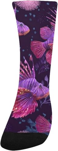 جوارب التنزه سيرًا على الأقدام بطبعة سمكة الأسد النابضة بالحياة - جوارب شتوية حرارية سميكة دافئة للأولاد والبنات الصغار للمدرسة، والارتداء اليومي والأنشطة الخارجية in Kuwait