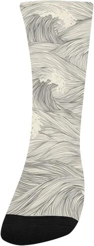 جوارب المشي لمسافات طويلة بنمط موجة رمادية بسيطة - جوارب شتوية حرارية سميكة دافئة للأولاد والبنات الصغار للمدرسة، والارتداء اليومي والأنشطة الخارجية in Kuwait