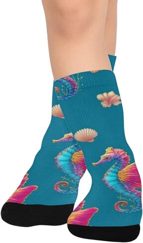 جوارب المشي لمسافات طويلة باللون الأزرق النابضة بالحياة - جوارب شتوية سميكة دافئة للأولاد والبنات الصغار للمدرسة، والارتداء اليومي والأنشطة الخارجية in Kuwait