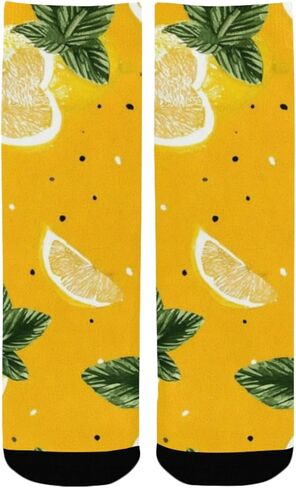 جوارب المشي لمسافات طويلة بالليمون الأصفر الطازج - جوارب شتوية حرارية سميكة دافئة للأولاد والبنات للمدرسة، والارتداء اليومي والأنشطة الخارجية in Kuwait