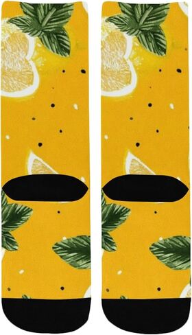 جوارب المشي لمسافات طويلة بالليمون الأصفر الطازج - جوارب شتوية حرارية سميكة دافئة للأولاد والبنات للمدرسة، والارتداء اليومي والأنشطة الخارجية in Kuwait