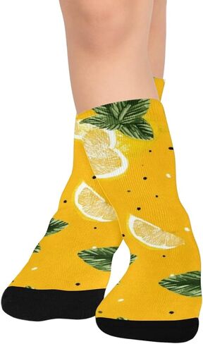 جوارب المشي لمسافات طويلة بالليمون الأصفر الطازج - جوارب شتوية حرارية سميكة دافئة للأولاد والبنات للمدرسة، والارتداء اليومي والأنشطة الخارجية in Kuwait