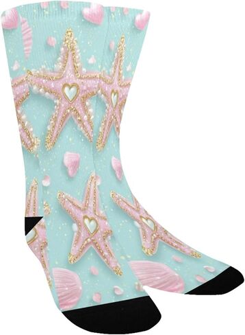 جوارب Art Pink Starfishes Summer للتنزه سيرًا على الأقدام - جوارب شتوية حرارية سميكة دافئة للأولاد والبنات الصغار للمدرسة، والارتداء اليومي والأنشطة الخارجية in Kuwait