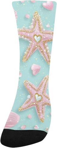 جوارب Art Pink Starfishes Summer للتنزه سيرًا على الأقدام - جوارب شتوية حرارية سميكة دافئة للأولاد والبنات الصغار للمدرسة، والارتداء اليومي والأنشطة الخارجية in Kuwait