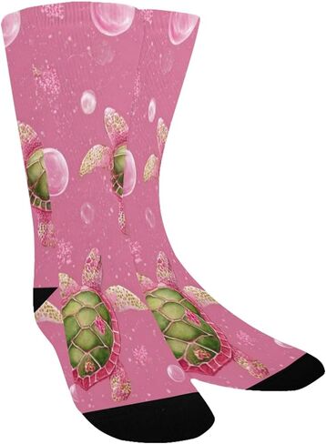 جوارب للمشي لمسافات طويلة على شكل سلاحف البحر الوردية - جوارب شتوية حرارية سميكة دافئة للأولاد والبنات للمدرسة، والارتداء اليومي والأنشطة الخارجية in Kuwait