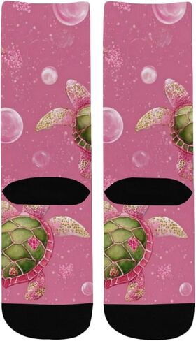 جوارب للمشي لمسافات طويلة على شكل سلاحف البحر الوردية - جوارب شتوية حرارية سميكة دافئة للأولاد والبنات للمدرسة، والارتداء اليومي والأنشطة الخارجية in Kuwait