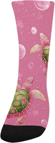 جوارب للمشي لمسافات طويلة على شكل سلاحف البحر الوردية - جوارب شتوية حرارية سميكة دافئة للأولاد والبنات للمدرسة، والارتداء اليومي والأنشطة الخارجية in Kuwait