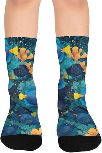 جوارب آرت ريف فيش داكنة للمشي لمسافات طويلة - جوارب شتوية حرارية سميكة دافئة للأولاد والبنات للمدرسة، والارتداء اليومي والأنشطة الخارجية in Kuwait