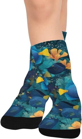 جوارب آرت ريف فيش داكنة للمشي لمسافات طويلة - جوارب شتوية حرارية سميكة دافئة للأولاد والبنات للمدرسة، والارتداء اليومي والأنشطة الخارجية in Kuwait